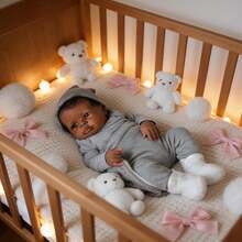 Lifelike Reborn Baby Dolls -19 Inch African American Realistic Baby Doll Newborn Baby Dolls, Lifelike Baby Doll Full Body Silicone Toddler Clothes Gift Set For Age 3+ - 彩色 - 查看 6