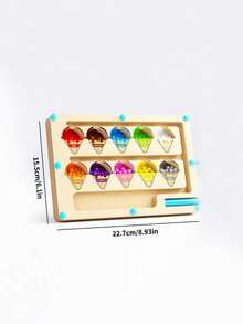 Magnetic Color & Number Maze, Wooden Color Sorting Maze, Color Matching & Counting Puzzle Board, Montessori Matching & Counting Game, Montessori Fine Motor Skills Development Toy - Multicolor - View 13