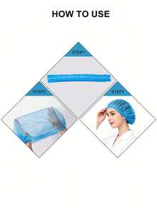 100 chiếc mũ đầu bếp dùng một lần, mũ đầu bếp co giãn, thoáng khí, thoải mái với lưới phía sau, mũ che đầu chống bụi khi nấu nướng và chuẩn bị thực phẩm, mũ đầu bếp dùng một lần dày dặn, thoáng khí. - Nhiều màu - Xem 3