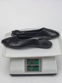女士平底鞋，尺码 35-45，优雅纯色时尚金属链舒适平底鞋，适合办公室和户外活动，春秋季新款百搭黑色 PU 一脚蹬鞋 - 黑色霧面PU - 查看 9