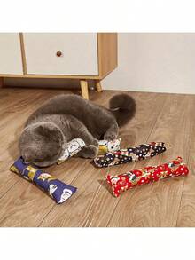 猫草咀嚼玩具枕头 - 让您的猫咪朋友快乐平静，是送给猫咪的完美礼物 - 彩色 - 查看 4