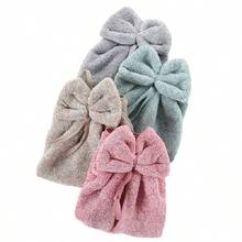 2pcs Bowknot Super Absorbent Hanging Hand Towels - Quick Dry Multi-Purpose Kitchen & Bathroom Cleaning Cloths, Modern Polyester Blend - Light Grey - View 4