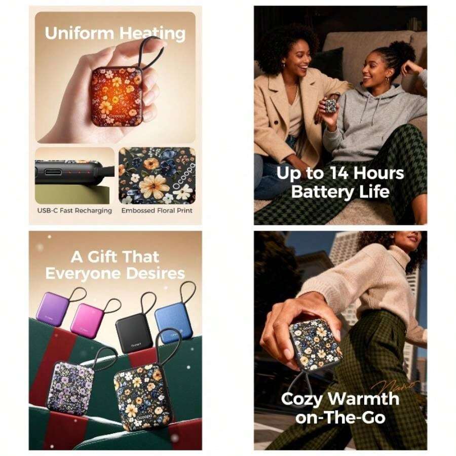 - Calentadores de manos recargables, paquete de 2 calentadores de manos elctricos, horasx 2 largos de calor , ultra delgados para guantes de bolsillo, 3 niveles de calor, certificado - Susurro de prado - Ver 1