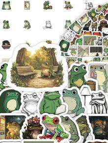 54 PIEZAS/63 PIEZAS Paquete de pegatinas de papelería estética en estilo pastel - Tema de nubes/sakura/estrellas de estilo kawaii, suministros para scrapbooking a prueba de agua de PET para diarios, portátiles, fundas de teléfono, regalo para niñas, pegatinas de para el regreso a la escuela 2026 - Multicolor - Ver 4