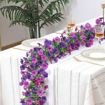 2pcs Artificial Flowers Garland Ivy, Spring Summer Decor Fake Daisy Vines Floral Vine Hanging Flower For Decor Home Garden Wedding Photo Booth Backdrop