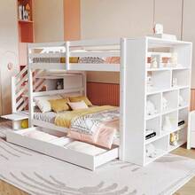 Kids Bed Frames, Headboards & Footboards - White + Wood + 90cm*200cm-1 - View 3