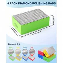 4块高密度海绵砂纸块，粒度60-1000可选，适用于木材、陶瓷、玻璃和石材。提供精细抛光效果，防堵塞，适合手工制作，可贴合曲面，干湿两用。 - 彩色 - 查看 11