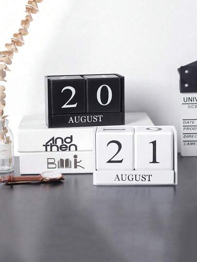 1pc Creative Wooden Calendar Number Decor, Suitable For Living Room, Study, Store, Bar, Best Birthday Gift