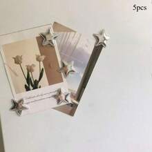 Cute Cartoon Star Fridge Magnets - Vibrant Floral And Nature Designs, Plastic Round Stickers For Kitchen, Office And Home Decor, Ideal Holiday Gifts, Office Decoration | Playful Star Design | Colorful Magnets, Magnetic Decorations - Multicolor - View 10