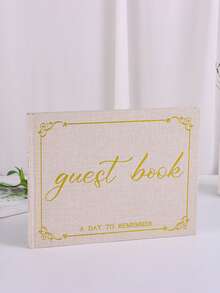 100页精美婚礼宾客签名册 - 适用于婚礼、洗礼及其他特殊活动的精致宾客签名册 - 空白页可用于婚礼签到和拍照 - 家居装饰 - （白色） - 白色 - 查看 12