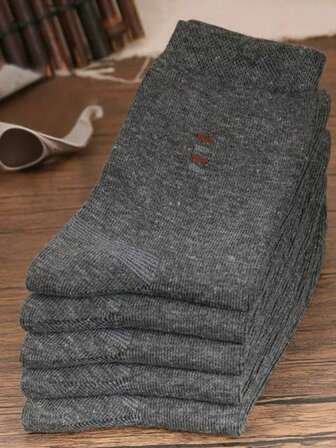 5双/10双装 男士柔软舒适耐穿日常简约时尚中筒袜