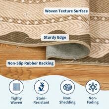 Kitchen Bordered Home Decor Geometry Area Rug Soft Low Pile Non Slip Carpet Stain Resistant Floorcover Washable Thin Non Shedding Entrance Runner Rug Modern Easy To Clean Printed Mat Throw Rug For Laundry Living Room Hallway Bathroom Bedroom Dinning Room - 亞麻布 - 查看 6