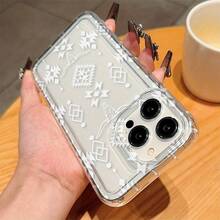 Funda de teléfono a prueba de golpes, funda protectora transparente con patrón de cabeza de vaca occidental y lunares a cuadros, hecha de TPU, proporcionando protección completa para los modelos de  de Apple 6/7/8/X/Xs/Xr/Xs Max/11/12/13/14/15/16 Pro Max. Funda de Teléfono Ligera, Ajustada y Resistente a Impactos - 1 pieza - Ver 8