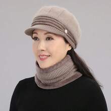 1 pezzo Cappello invernale lavorato a maglia per donne di mezza età/anziane - Rosso/Rosa Multicolore, Sensazione di lusso di alta gamma, Caldo e morbido in pelliccia di coniglio e fodera termica, Design classico con visiera, Casual e minimalista alla moda. Antifreddo per uso quotidiano/ciclismo/esterno, Regalo perfetto per Capodanno/Compleanno/Festa, Accessorio invernale essenziale, Estivo, Spiaggia, Vacanza, Viaggio - nero - Visualizzare 7