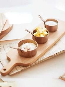 1pc Stainless Steel Retro Sauce Cup, Gravy Boat, Western Style Sauce Dish, American Industrial Pepper Sauce Plate - Rose Gold - View 4