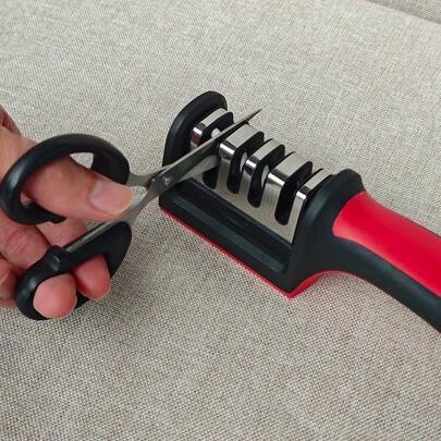 4-Stage Professional Knife Sharpener For Coarse And Fine Sharpening Of Various Blades, Scissors With Tungsten Steel & Ceramic Whetstone - Suitable For Kitchen Tools, Utility Kni, Knife Sharpening Tool, Knife With Sharpener, Multistage Sharpener