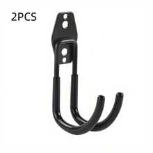 2/12 Pieces Heavy-Duty Multi-Size Metal Tool Hooks - Industrial Garage Organizer With Double Hooks, Space-Saving Wall Mount For Garage, Workshop, And Bike Rack - Rust-Resistant, Sturdy Construction - Easy To Install With Screws - Suitable For Ladders, Bicycles, Tools, And Heavy Items - Modern Garage Storage Solution, Workshop Organization, Stylish Design, Durable Build, Home Organizer For Hanging Solutions