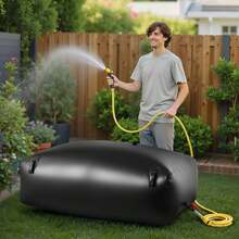 Water Storage Bladder 142.7 Gallon Large Capacity Water Bag, Portable & Collapsible Soft Waters Container, Leakproof & Tear-Resistant PVC Emergency Waters Storage Tank For RV Truck & Outdoor Use - Black 540L - View 9
