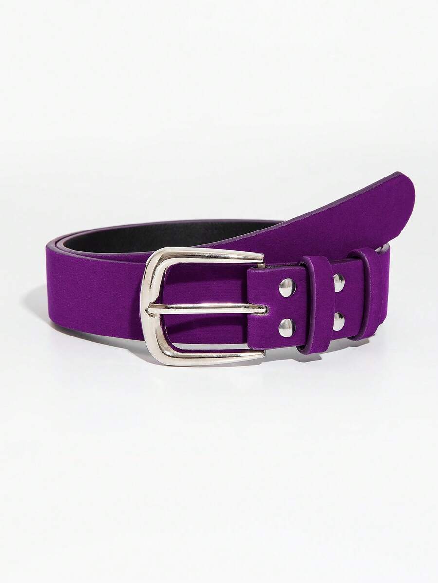 1 chiếc thắt lưng da khóa vuông cổ điển dành cho nữ, thích hợp sử dụng hàng ngày vào mùa thu/đông