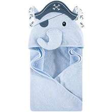Hudson Baby - Toalla Unisex de algodón con Capucha para bebé, Color , Talla única(Elefante pirata Una talla) - Multicolor - Ver 1