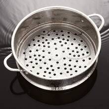Insertar maceta de acero inoxidable cesta de vapor de verduras soporte cocina cocina verduras pescado marisco comida comida verduras cocinar verduras al vapor inserto de acero inoxidable - Con orejas de 16 cm - Ver 3