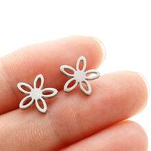 1Pair Stainless Steel Flower Earrings Temperament Exquisite Earrings ,Women And Girls' Gatherings - GED154 - View 5