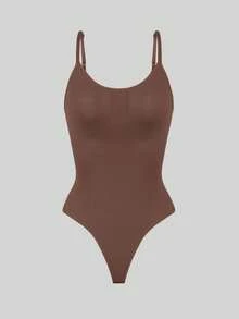 Aaseow 3件套女士塑身衣套装，无缝连体衣，紧身打底裤，束腰带，露背丁字裤或比基尼内裤，夏季款 - 彩色 - 查看 4