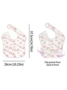 3PCS Waterproof Baby Bibs For Eating - Lightweight Baby Bib With Food Catcher, Mess Proof Toddler Bibs - Multicolor - View 2