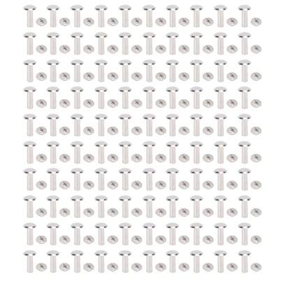 100 set di rivetti e borchie in acciaio inossidabile: viti tonde piatte M3 multifunzionali per la lavorazione della pelle e progetti fai da te.