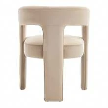 JIEMAX Modern Minimalist Khaki Velvet Dining Chairs – Plush Upholstered Seat With Wide Integrated Armrests & Sturdy Thick Block Legs, Stylish Accent Chairs For Dining Room, Living Room, & Home Office - 卡其色 - 查看 8