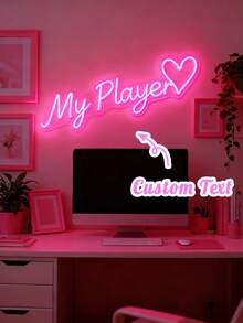 Luz de Neón LED de Una Sola Personalizable, Letrero de Neón con Texto y Gráficos Personalizados, Lámpara RGB Regulable de Cambio de Color Montada en la Pared para Decoración de Dormitorio y Fiesta, Regalo Único para el Hogar y Letrero Moderno Colgado en la Pared - Multicolor - Ver 7