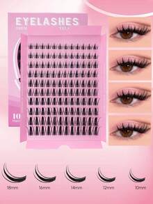 120pcs D-Curl Flare False Eyelashes, 10-18mm Cartoon Eyelash Clusters, D-Curl DIY Eyelash Extension, Moisturizing & Outward Curling, Anime Style Individual Lashes, Ultra-Thin Invisible Lash Band, Create Manga-Inspired Lash Look - D - View 3
