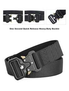 1/3 件装男士战术腰带，军用风格，适用于户外活动、徒步、装备、网枪、户外手机袋，重型快拆金属扣，四季通用尼龙织带 - 彩色 - 查看 4