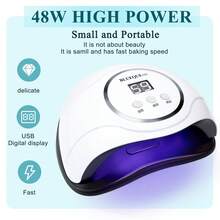 1Pc UV LED Gel Nail Lamp, Professional UV Nail Light For Gel Polish Fast Curing, LED Nail Gel UV Nail Dryer  For Home & Salon - trắng - Xem 2