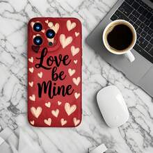 1PC Phone Case,  Love Be Mine Hearts Pattern , Stylish Phone Case, Phone Decoration, All-around Lens Protection, Creative Small Gift, Funny Gift for Boys and Girls - Negro - Ver 6