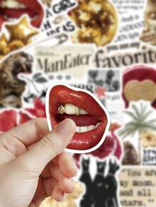 50pcs Golden Lucky Girl Stickers For Skateboard Guitar Luggage Laptop Phone Case Decor DIY Graffiti Stickers