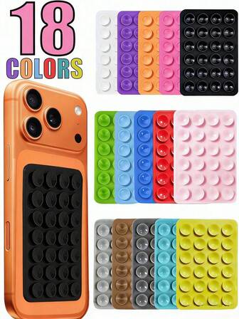 1/2/3/4/5/6/10 st mobiltelefon silikon sugkopp 24 kvadratisk sugkopp mobiltelefonfodral silikon sugkopp flera färger mobiltelefonhållare, brett användningsområde silikon sugkoppar för telefonfodral självhäftande fäste kompatibel med iPhone, Android-telefon, present till födelsedag, familj, vänner telefonstativ, telefontillbehör