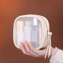 高级哑光半透明化妆包，极简日式风格，大容量化妆品收纳包，旅行洗漱包，便携式化妆包，口红包，护肤品及化妆品收纳包，女士手拿包，化妆包，旅行必备 - 彩色 - 查看 10