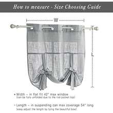 PONY DANCE - Cortinas de baño para Ventana – Juego de Cortinas Transparentes para Ventanas pequeñas, Filtro de luz Ajustable con Ojales en la Parte Superior, persianas Romanas, Ancho 42 x Largo 45(107An x 137Al cm Gris Oscuro) - Multicolor - Ver 3