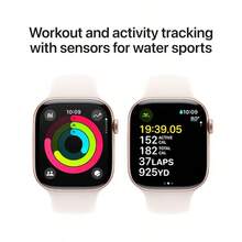 Apple Watch Series 10 (GPS) 42mm Aluminum Case With Light Blush Sport Band - S/M - Rose Gold - Hoa hồng vàng - Xem 6