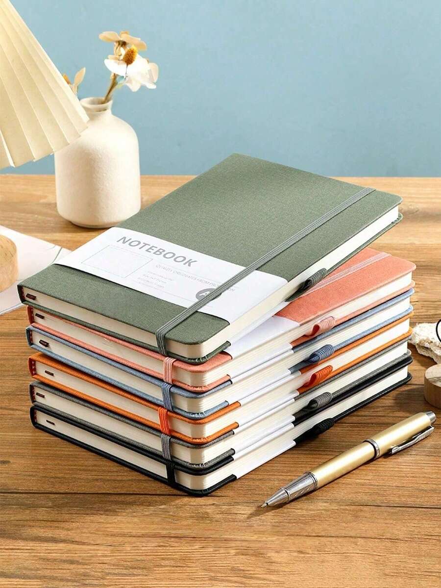 1pc Minimalist A5 Binder Notebook, 100 Sheets/200 Pages; A6 Business Planner Notebook; A7 Mini Student Diary Notebook, Suitable For Students, Office Workers, Journaling Enthusiasts, Daily Notes, Office Memos, Study Notes - Multicolor - View 1