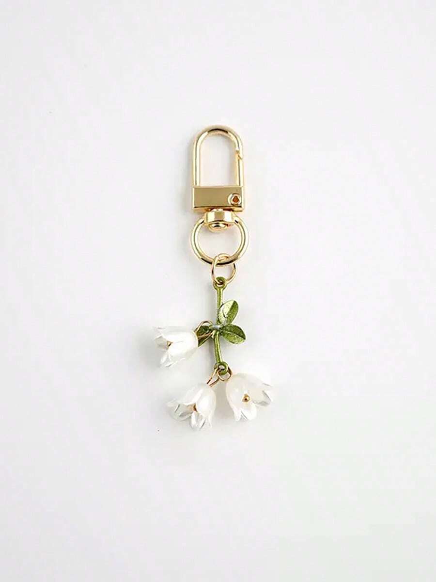 Women's Elegant Lily Flower Keychain Lily Flower Beaded Pendant Fresh Hanging Decoration Suitable For Phone Bag Backpack And Car Key Chain Gifts For Women Stocking Stuffers Teacher Gift Sister Gifts - Multicolor - View 1