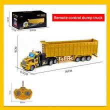 1:48 Scale Remote Control Transport Vehicle Series - 4-Way Remote Control Dump Truck And Container Transport Truck Set, Children's RC 4WD Remote Control Truck, RC Transport Vehicle Toy Birthday Gift For Boys