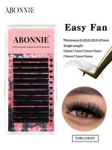 Abonnie 12排D卷曲羊绒易扇形睫毛 绽放睫毛延长花束预制延长睫毛 0.03毫米 0.05毫米 0.07毫米 10-16毫米 超浓密扇形睫毛混合 8-15毫米 14-22毫米 18-25毫米 自动开花快速绽放睫毛化妆睫毛簇，睫毛簇，单根睫毛，睫毛，假睫毛 - D - 查看 34