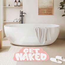 - Alfombrilla de baño de moda, bonita alfombra de baño para tapete de baño, antideslizante irregular, alfombrilla ultra suave, divertida decoración de baño (rosa) - Rosado - Ver 3