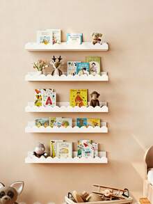 Simple Wall Storage Rack Solid Wood Home Children's Room Floating Bookshelf Living Room Wall-Mounted Wooden Storage Rack - Simple Wall Rack - View 5