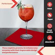 Perfectware - Servilletas de bebidas de 2 capas, color rosa, 250 unidades(Package of 250ct Rojo -) - Multicolor - Ver 5