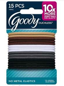 Goody Women's Black Athletique Sweat Stretch Elastics, 8 CT - Negro - Ver 2