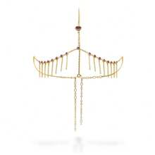 Bohemian Style Gold Face Chain, Rave Jewelry, Burning Man Accessory, Bridal Boho Nose Chain, Witch Mask, Dark Fairy Jewelry