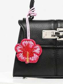 Accesorio minimalista y de moda para bolso, colgante de árbol de coco falso con cuentas de color contrastante, artículo decorativo exquisito y de alto valor, diseño compacto y elegante, versátil para uso diario, adecuado para combinar con bolsos y atuendos durante las vacaciones en la playa - Rojo - Ver 4